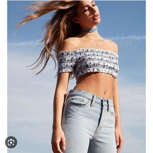Urban Outfitters Pins and Needles Blue Crop Top